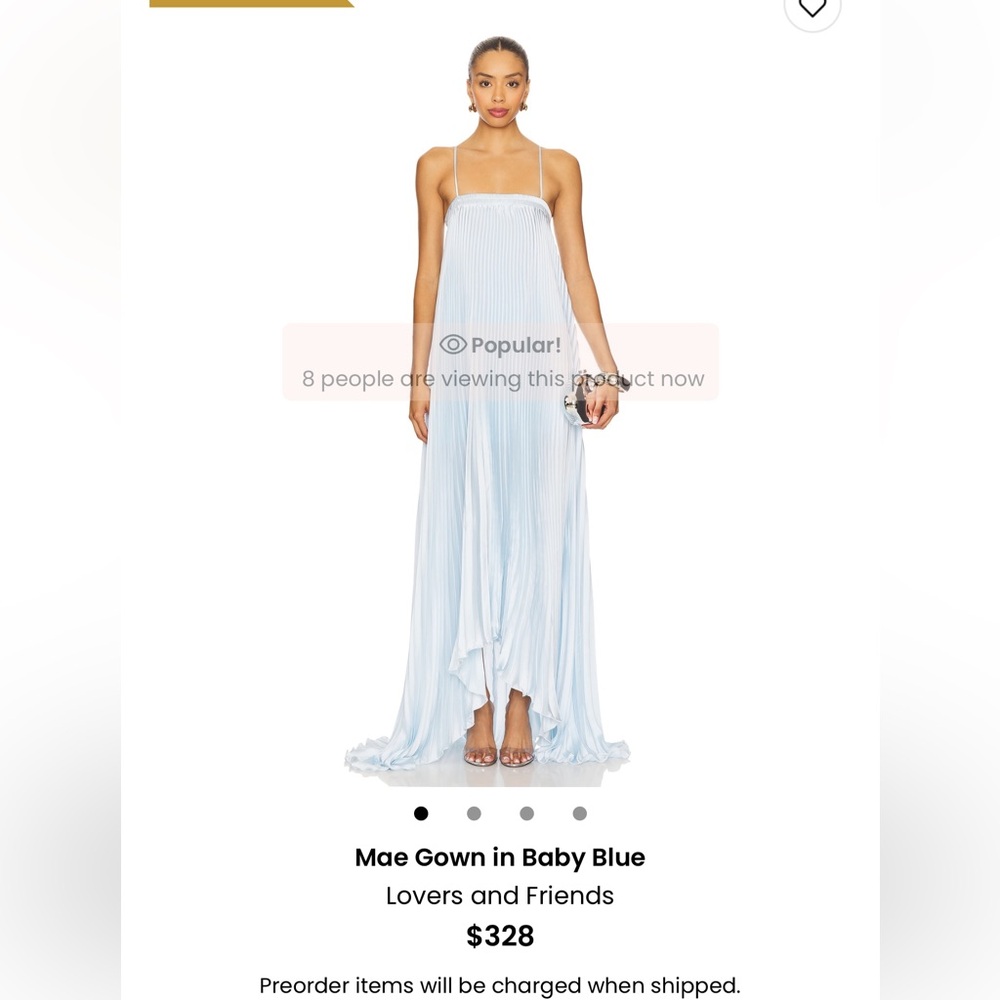 MAE GOWN
Lovers and Friends
Color: Baby Blue
Size: S - Picture 5 of 7